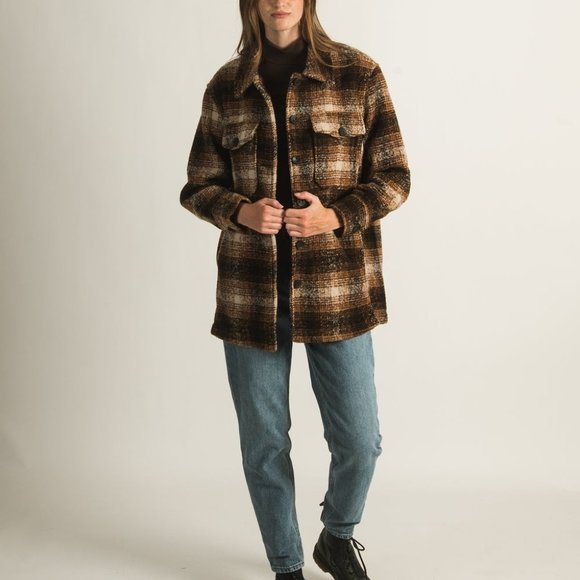 Only Allison Checked Shacket small women's sweater jacket New with TAGS - Picture 2 of 5